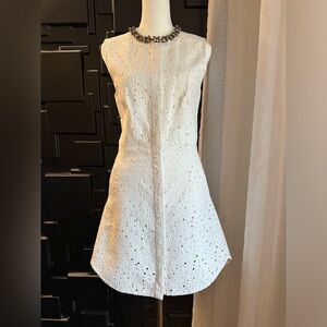 3.1 Phillip Lim white dress. Jeweled neckline, front zip, pockets
